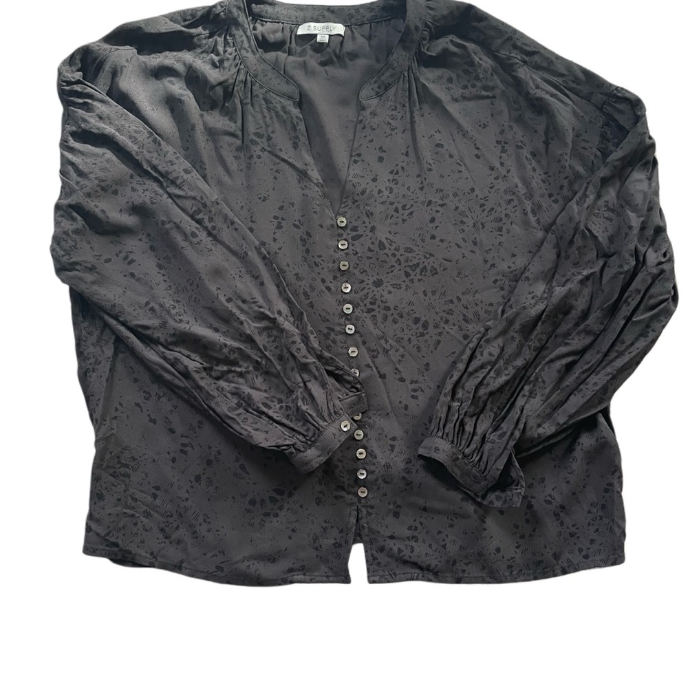 Z Supply Black Button Down Blouse